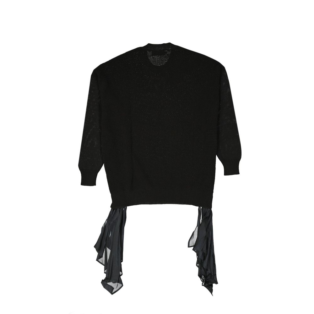 Dsquared² - Edgy Cotton Sweatshirt with Side Drawstring Detail - Black Dsquared²