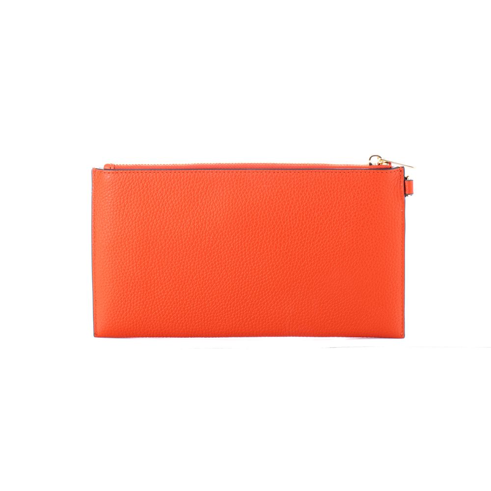 Michael Kors - Bold Studded Textured Leather Wristlet Clutch - Orange Michael Kors