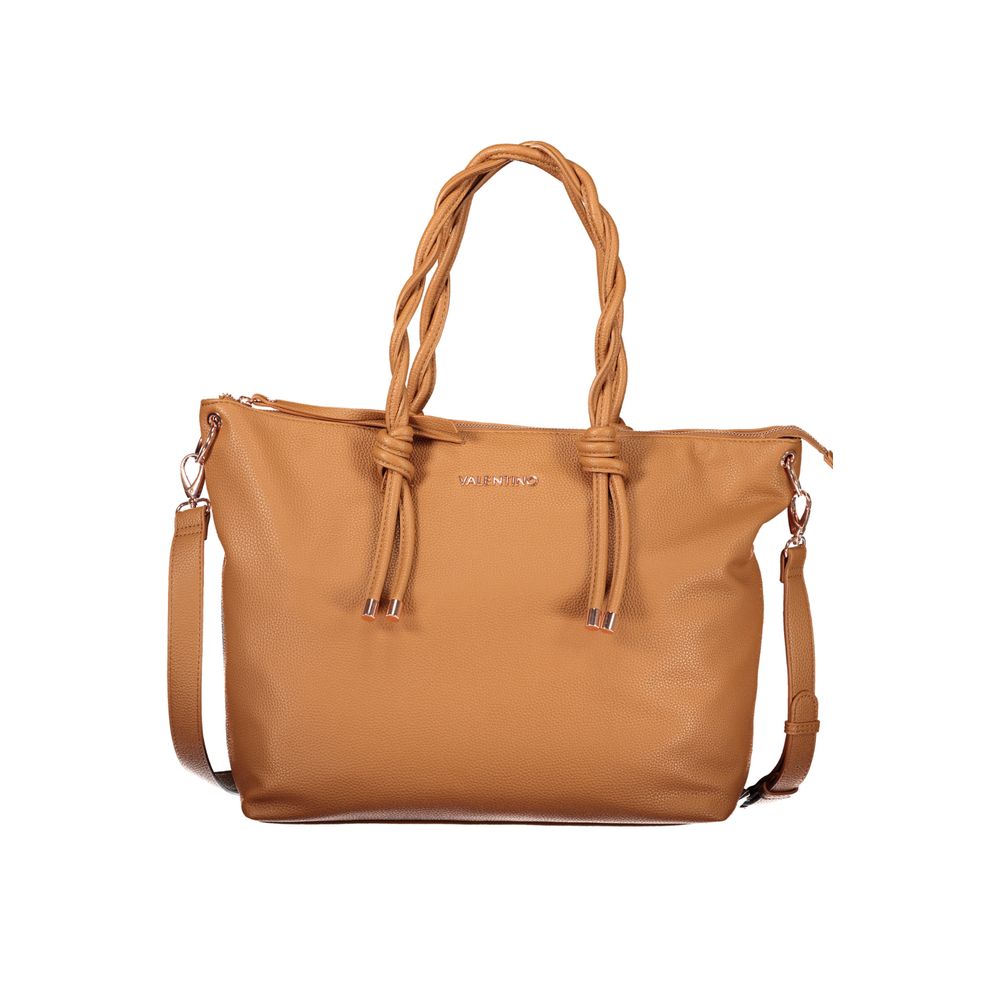 Valentino - Sophisticated Braided Handle Tote Bag - Brown Mario Valentino