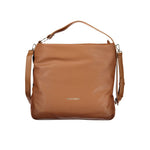 Valentino - Textured PU Leather Hobo Shoulder Bag - Brown Mario Valentino