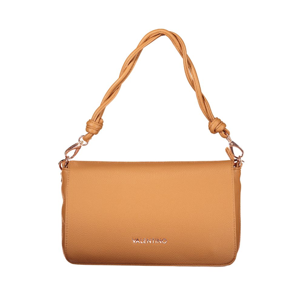 Valentino - Chic Braided Handle Textured Shoulder Bag - Tan Mario Valentino