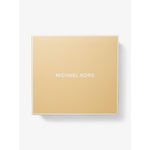 Michael Kors - Glossy Logo Embossed Canvas Clutch with Chain Strap - Black Michael Kors