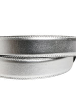 Moschino Couture - Bold Metallic Logo Genuine Leather Waist Belt - Silver Moschino Couture