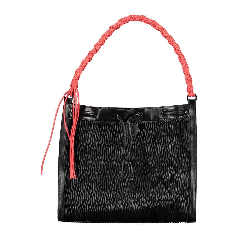 Desigual - Bold Textured Convertible Backpack with Braided Handle - Black Desigual