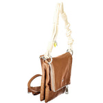 Desigual - Embossed PU Leather Shoulder Bag with Knotted Handle - Brown Desigual