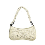 Desigual - Artistic Woven Polyethylene Script Print Shoulder Bag - White Desigual