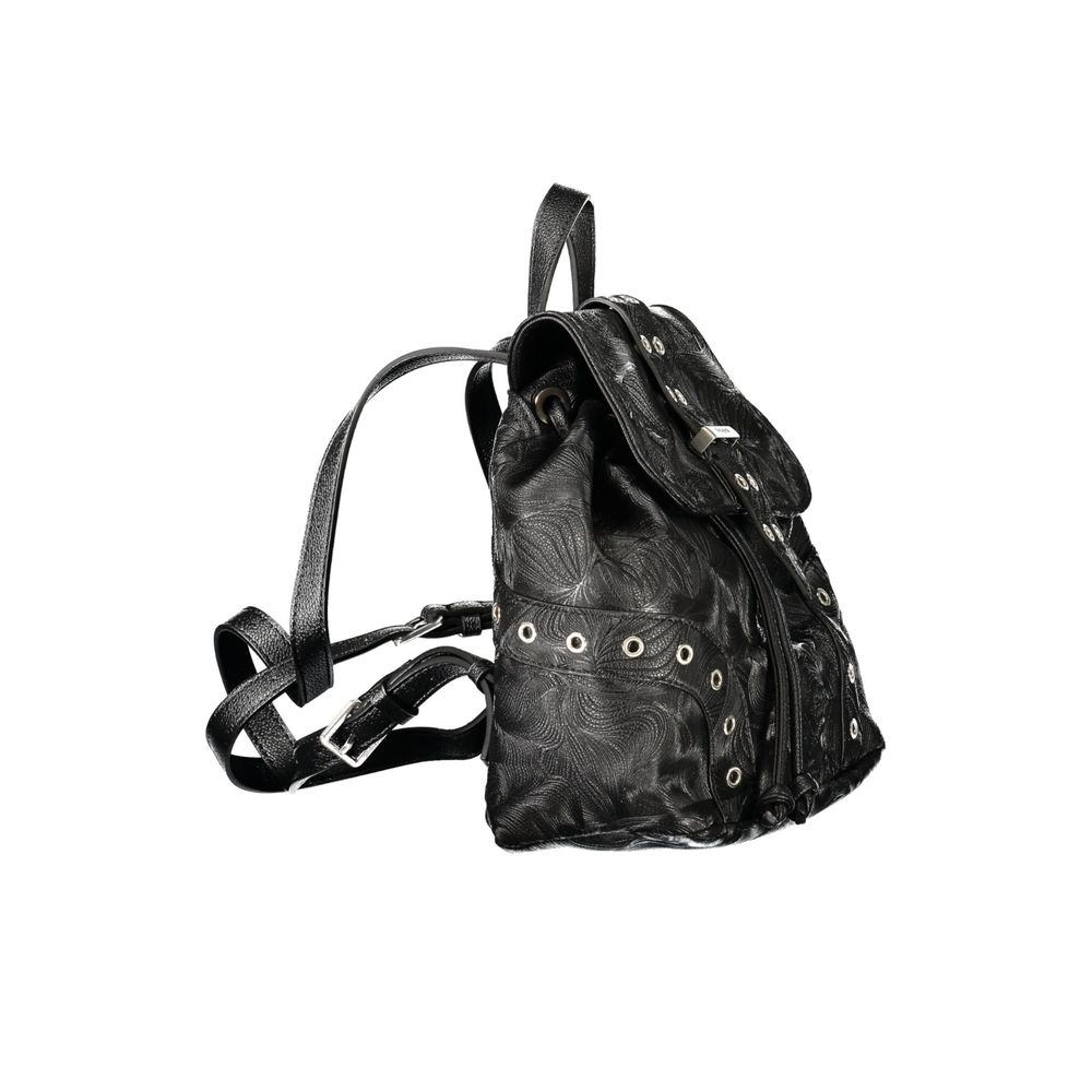 Desigual - Edgy Textured Polyethylene Short Backpack with Eyelets - Black Desigual