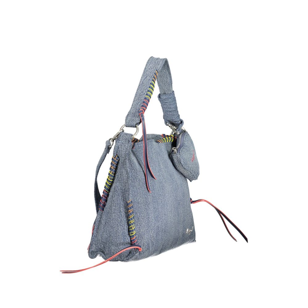 Desigual - Playful Denim Leiria Shoulder Bag With Heart Charm - Blue Desigual