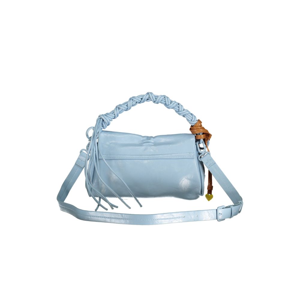 Desigual - Playful Bow Detail Mini Flap Bag With Braided Handle - Light Blue Desigual