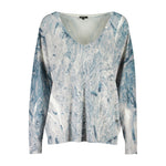 Desigual - Soft Viscose Abstract Print Relaxed Sweater - Azzurro Desigual