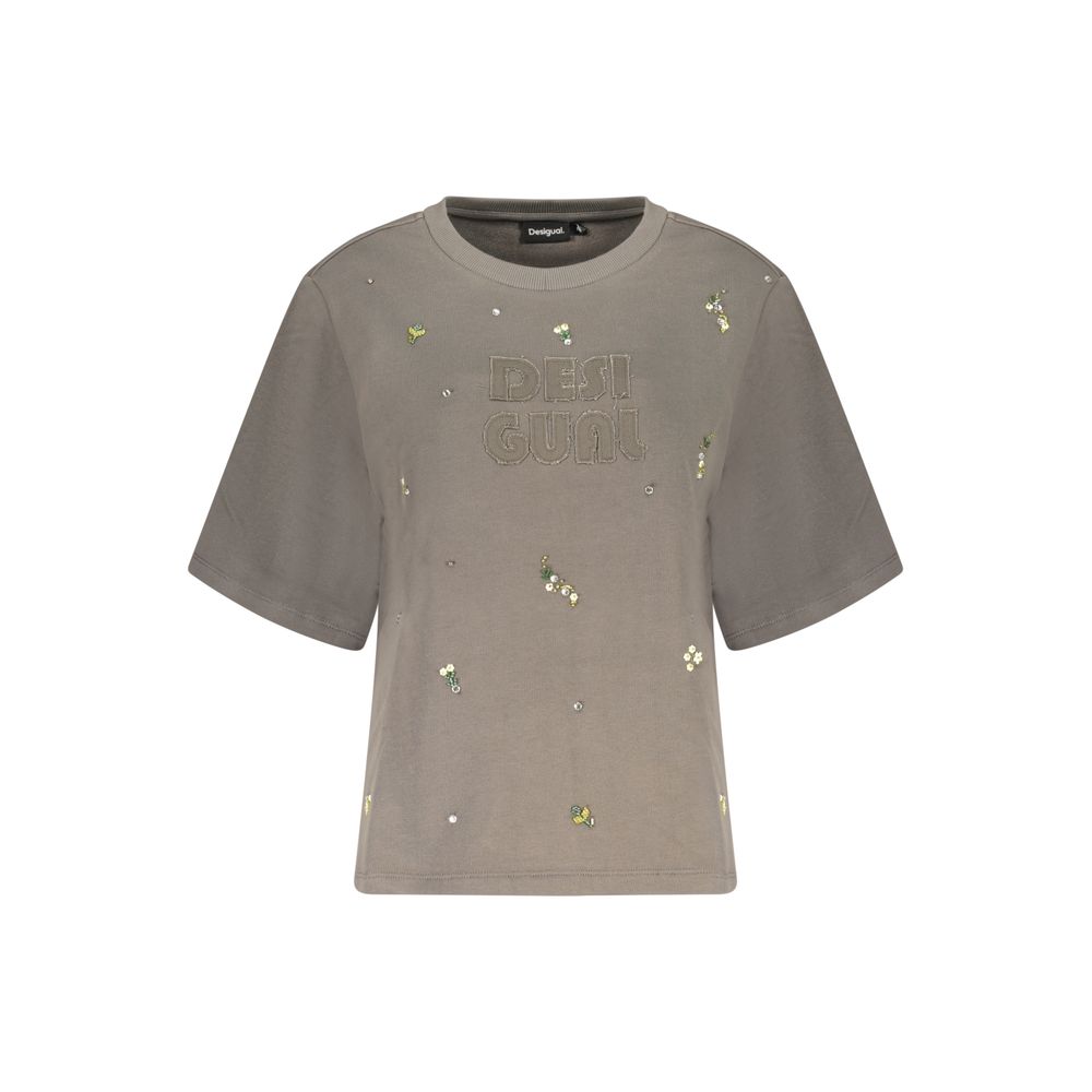 Desigual - Relaxed Cotton Embellished Logo Sweatshirt - Grey Desigual