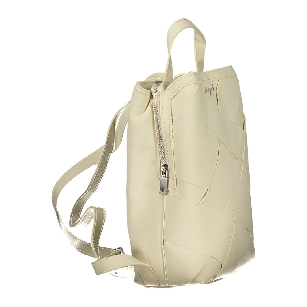 Desigual - Sleek Woven Texture PU Backpack - White Desigual