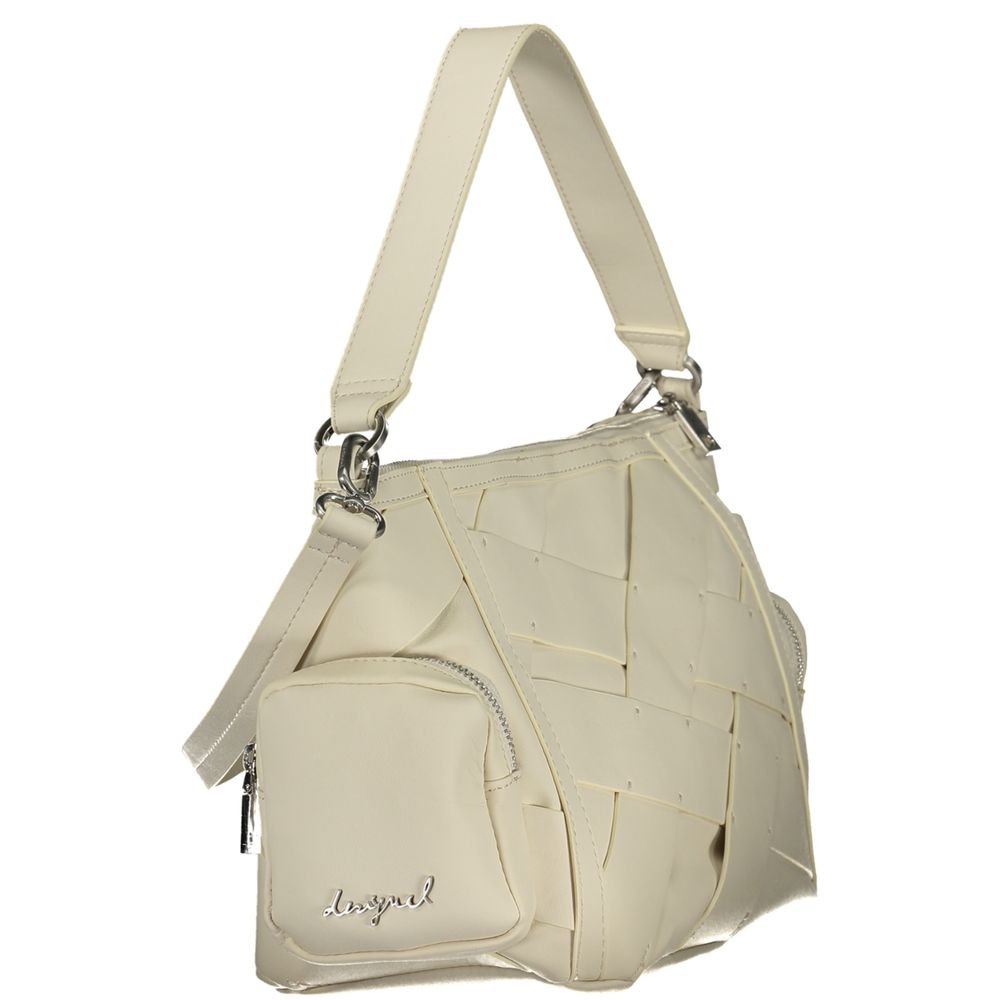 Desigual - Textured Woven Polyurethane Shoulder Bag - White Desigual