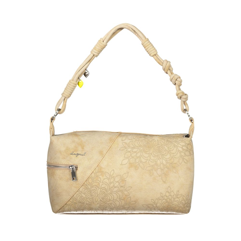 Desigual - Artistic Embossed Knotted Handle Shoulder Bag - Beige Desigual