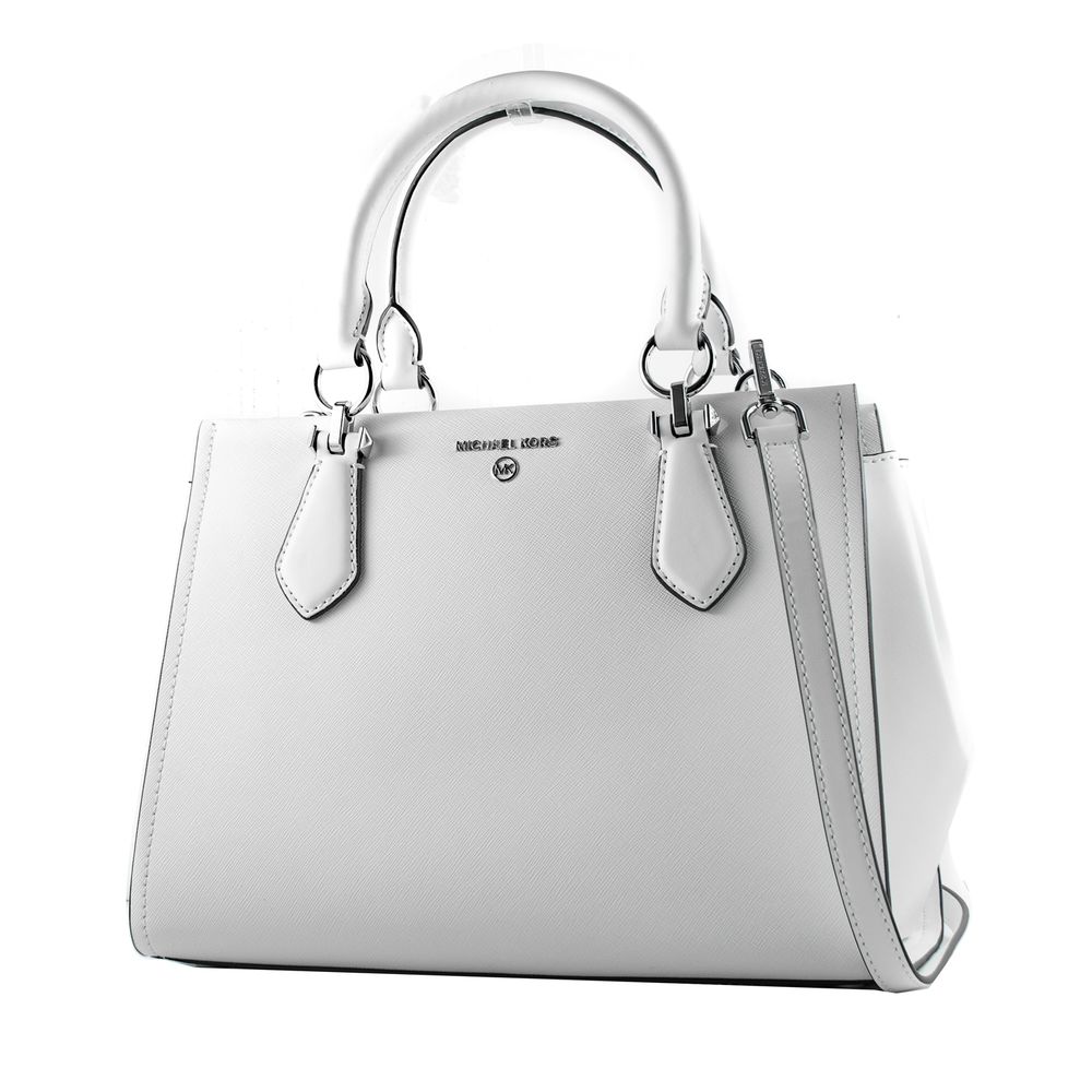 Michael Kors - Polished Structured Canvas Top Handle Bag - Beige Michael Kors