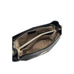 Baldinini Trend - Structured Textured Cowhide Shoulder Bag with Gold Hardware - Black Baldinini Trend