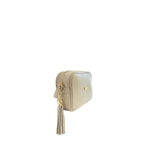 Baldinini Trend - Textured Cowhide Crossbody Bag with Fringe Tassel - Beige Baldinini Trend