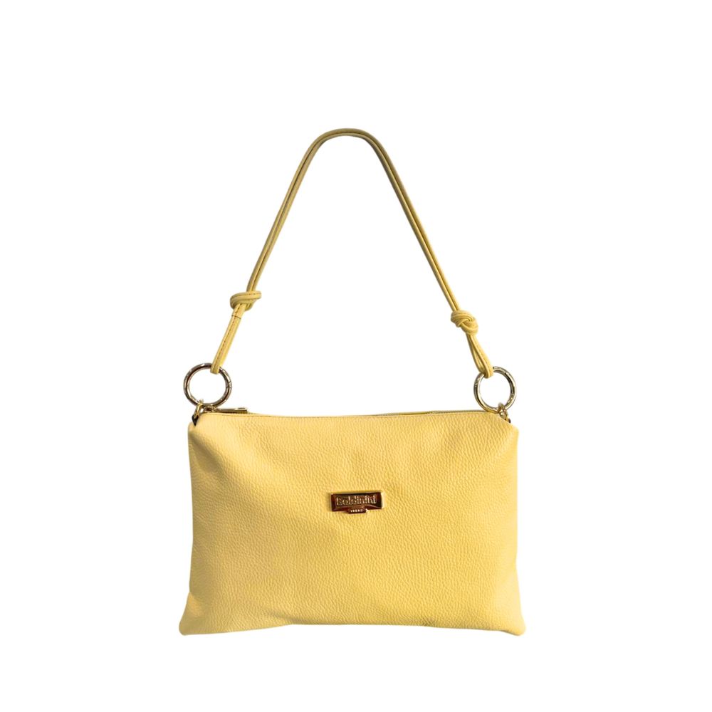 Baldinini Trend - Textured Cowhide Shoulder Clutch With Knot Detail - Yellow Baldinini Trend