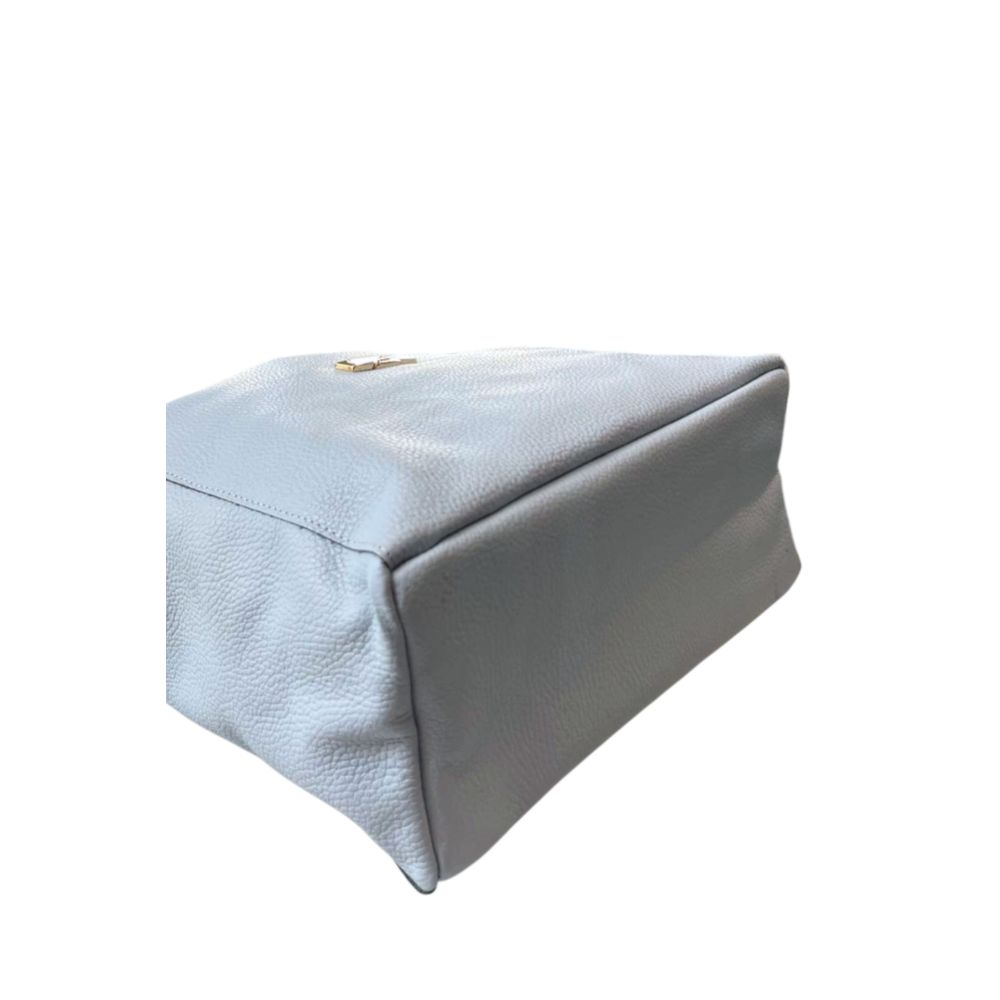 Baldinini Trend - Structured Blue Cowhide Shoulder Bag With Tie Closure - Blue Baldinini Trend