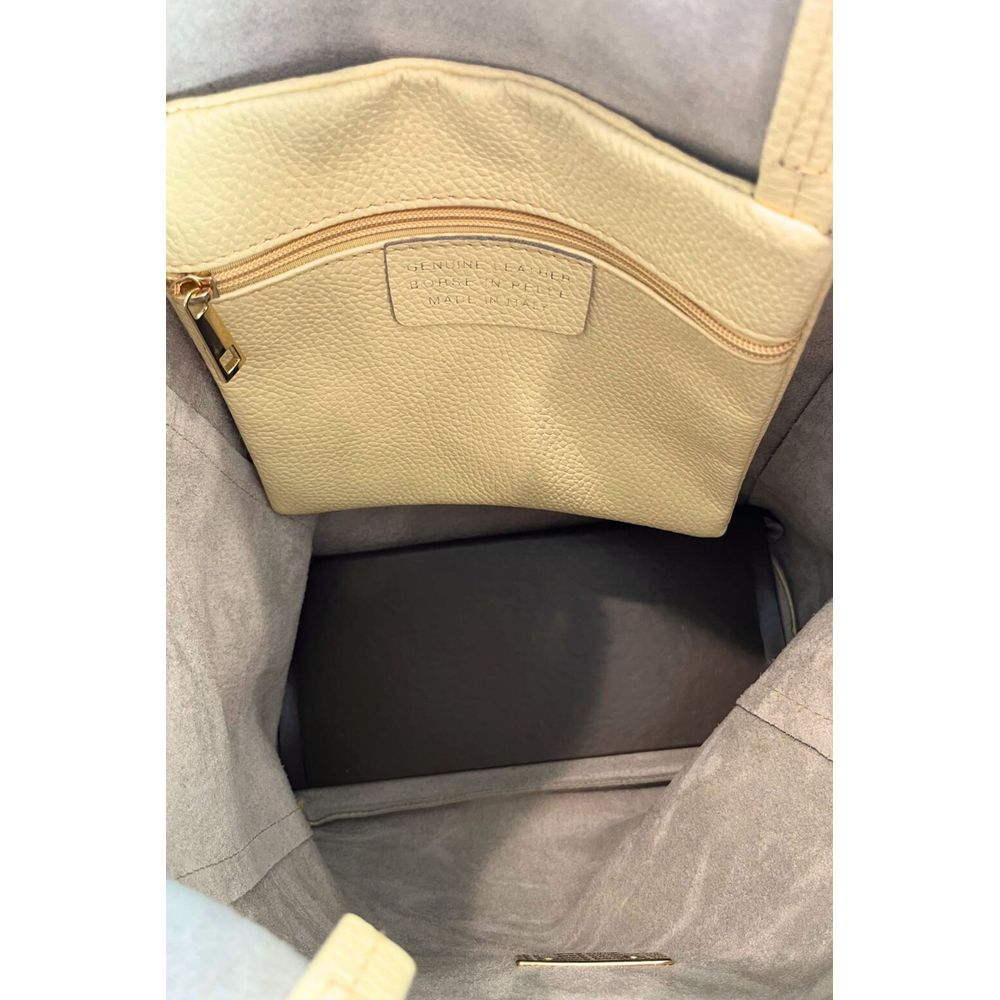 Baldinini Trend - Textured Bicolor Cowhide Tote Bag - Yellow Baldinini Trend