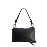 Baldinini Trend - Textured Cowhide Shoulder Bag with Gold Ring Hardware - Black Baldinini Trend