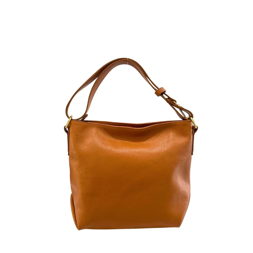Baldinini Trend - Polished Textured Cowhide Shoulder Bag - Brown Baldinini Trend