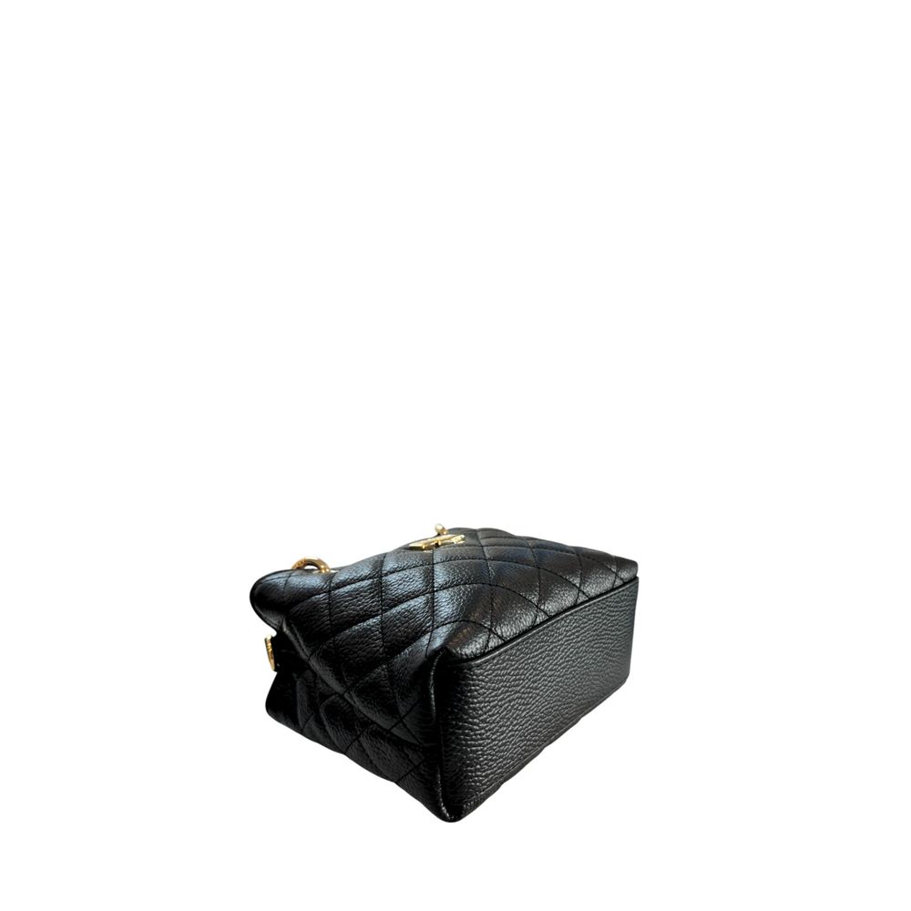 Baldinini Trend - Structured Quilted Cowhide Mini Shoulder Bag - Black Baldinini Trend