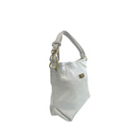 Baldinini Trend - Polished Textured Cowhide Shoulder Bag with Gold Hardware - White Baldinini Trend