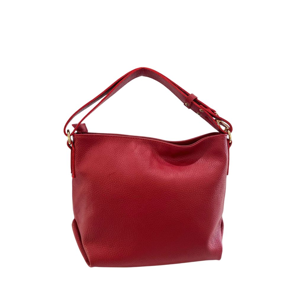 Baldinini Trend - Structured Textured Cowhide Shoulder Bag - Red Baldinini Trend