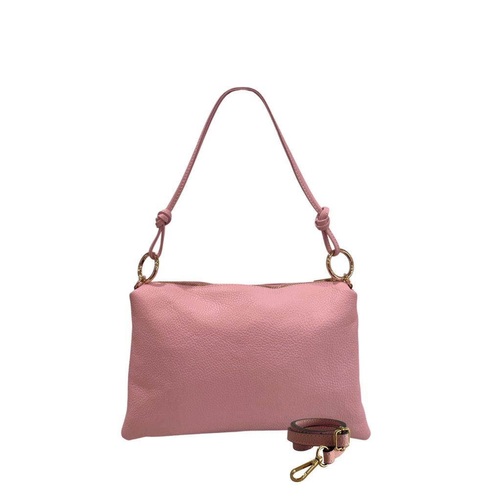 Baldinini Trend - Soft Pebbled Leather Knotted Strap Shoulder Clutch - Pink Baldinini Trend