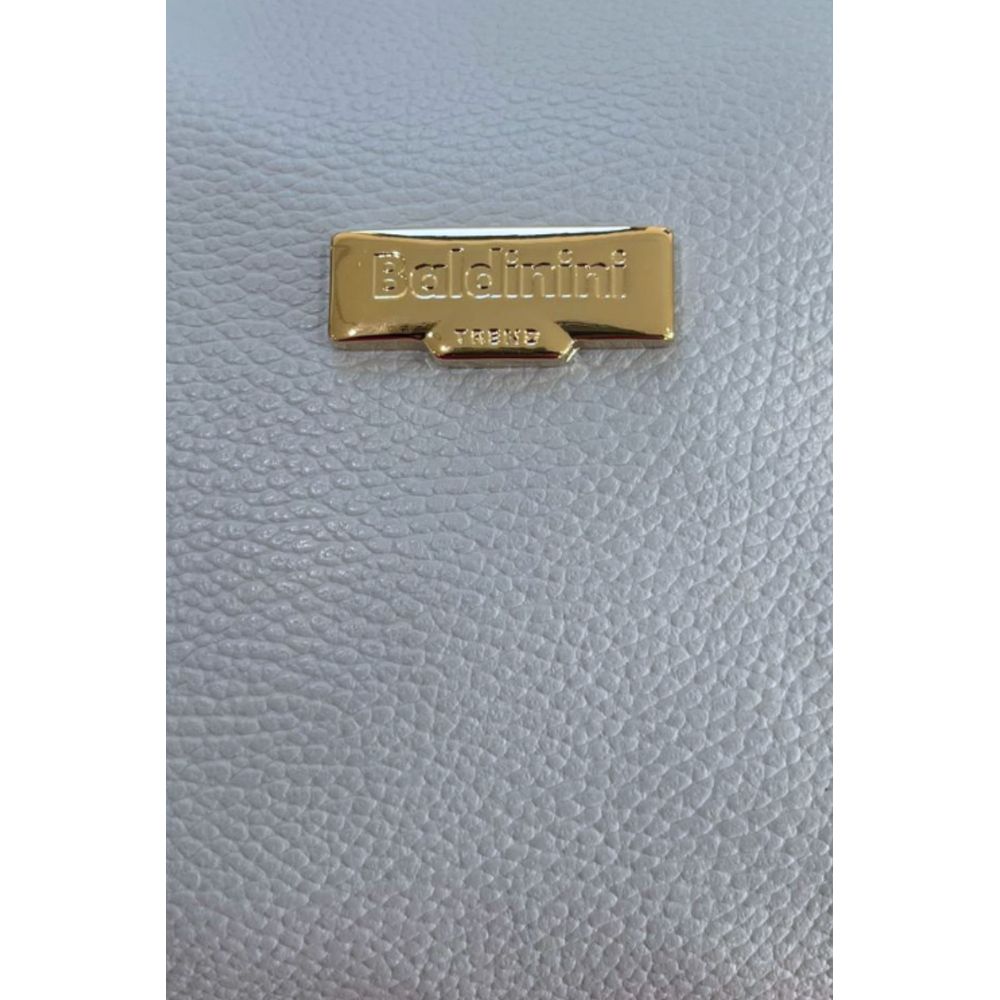 Baldinini Trend - Sleek Blue Cowhide Clutch Bag With Gold Hardware - Blue Baldinini Trend