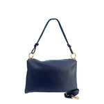 Baldinini Trend - Polished Blue Cowhide Convertible Clutch Bag - Blue Baldinini Trend