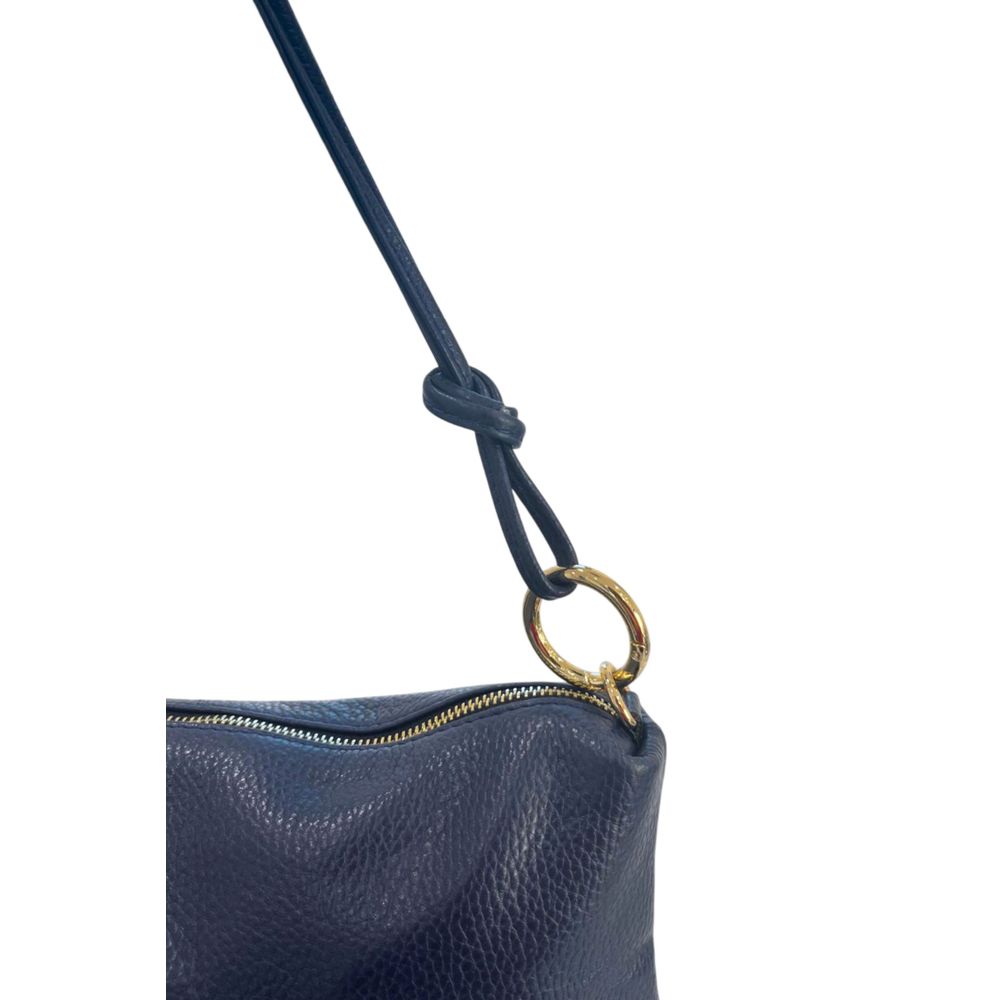 Baldinini Trend - Polished Blue Cowhide Convertible Clutch Bag - Blue Baldinini Trend