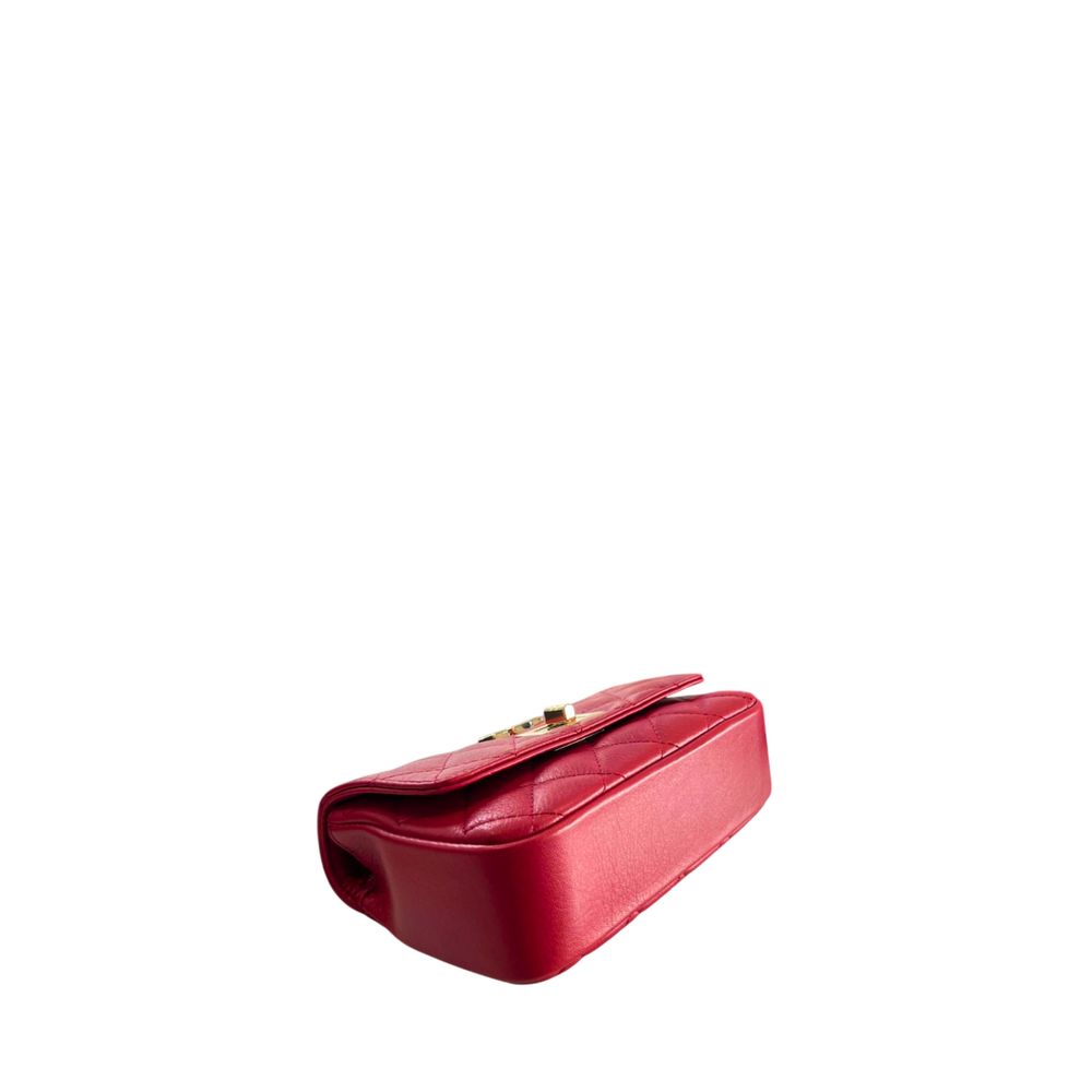 Baldinini Trend - Quilted Cowhide Mini Crossbody Bag - Red Baldinini Trend