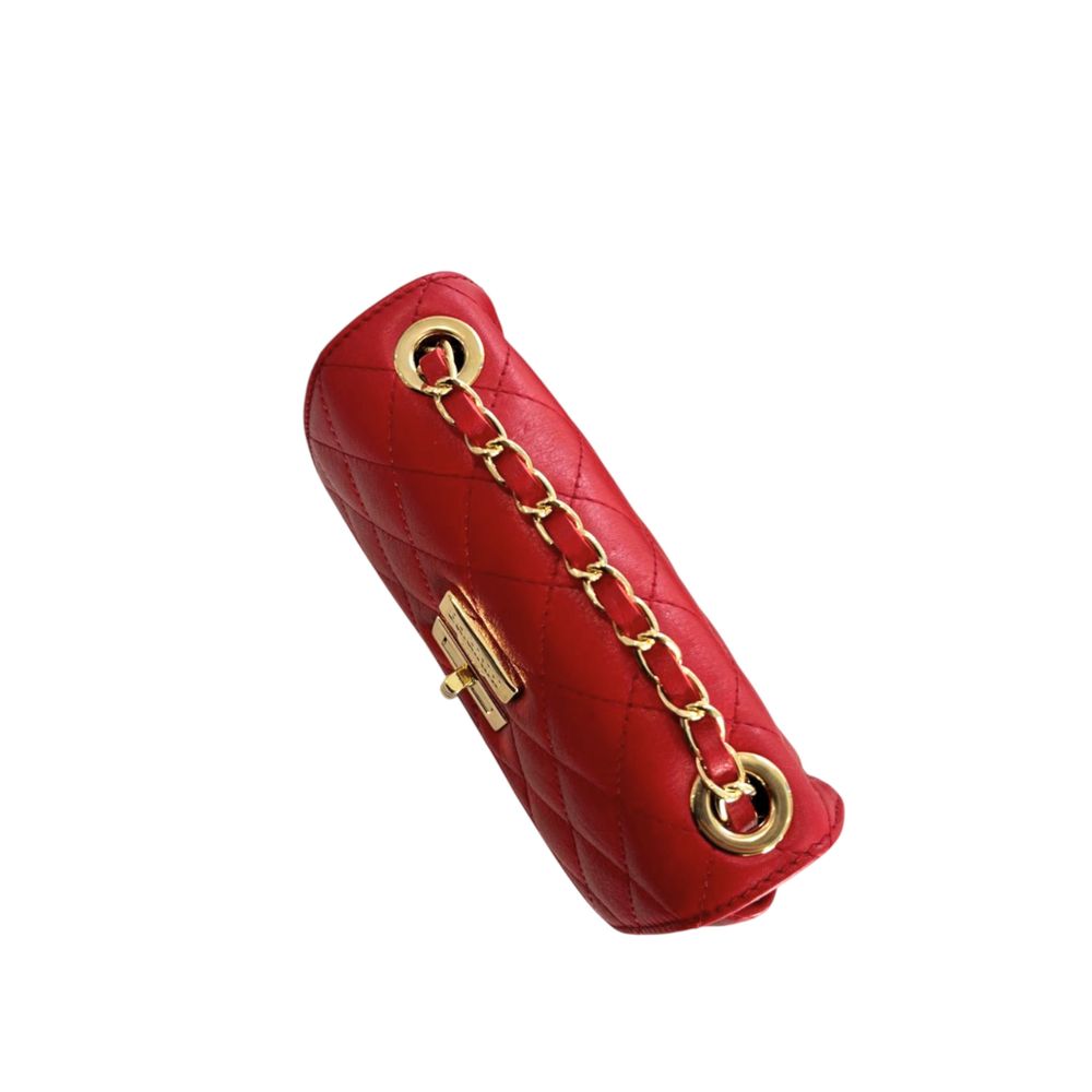 Baldinini Trend - Quilted Cowhide Mini Crossbody Bag - Red Baldinini Trend