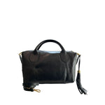 Baldinini Trend - Polished Textured Cowhide Shoulder Bag with Tassel - Black Baldinini Trend