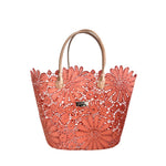 Baldinini Trend - Romantic Floral Openwork Basket Handbag - Pink Baldinini Trend