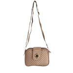 Baldinini Trend - Chic Quilted Chevron Crossbody Bag - Beige Baldinini Trend