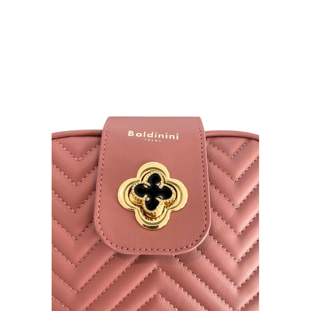 Baldinini Trend - Elegant Quilted Chevron Crossbody Bag - Pink Baldinini Trend