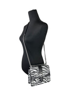 Michael Kors - Bold Zebra Print Coated PVC Crossbody Chain Bag - Black White Zebra Michael Kors