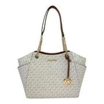 Michael Kors - Polished Signature PVC Large Logo Tote with Chain Handles - Vanilla Michael Kors