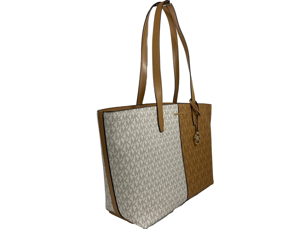 Michael Kors - Sophisticated Reversible Logo Medium Tote Bag - Brown Beige Michael Kors