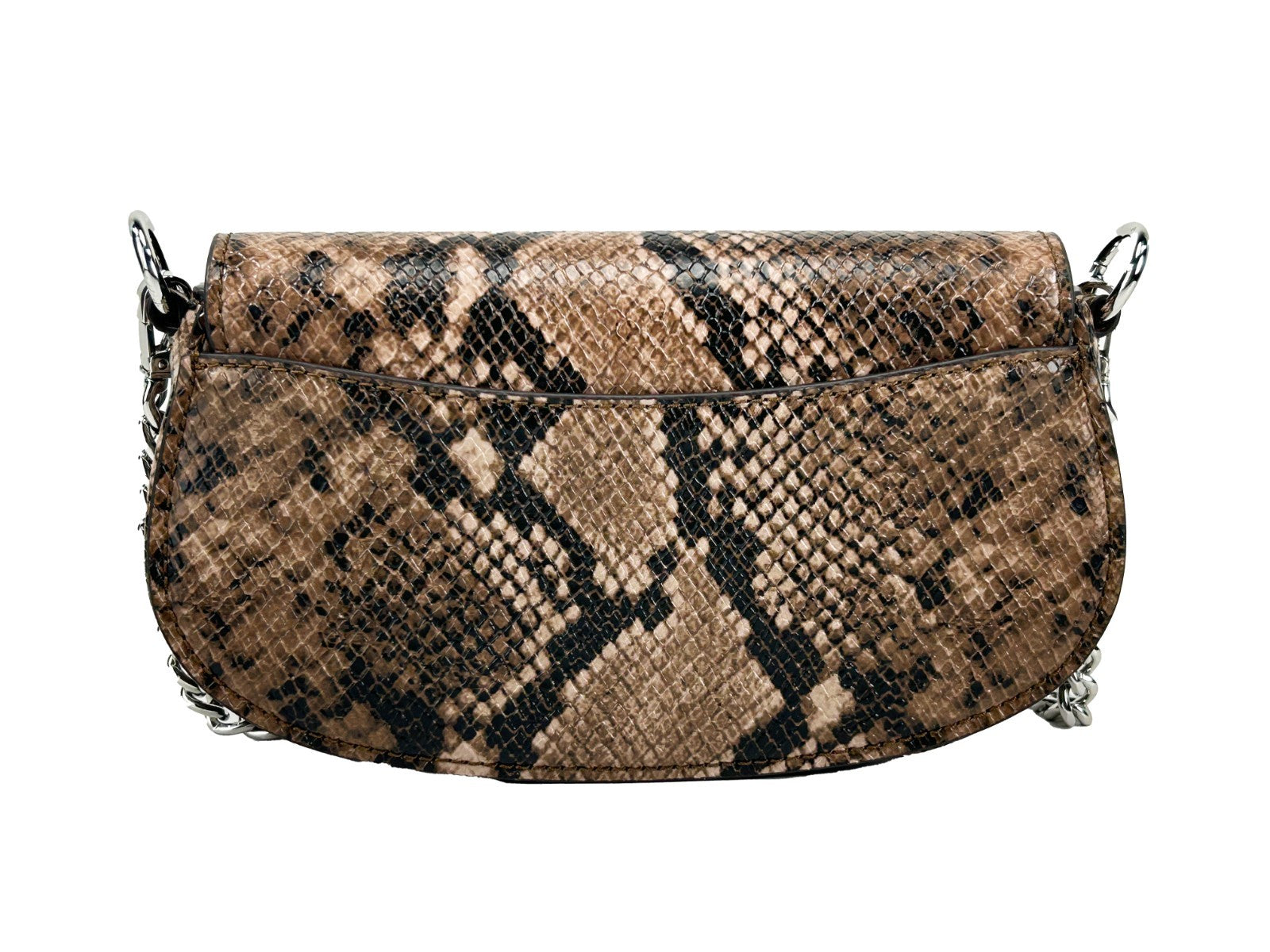 Michael Kors - Bold Snakeskin Textured Chain Messenger Crossbody Bag - Brown Snake Michael Kors