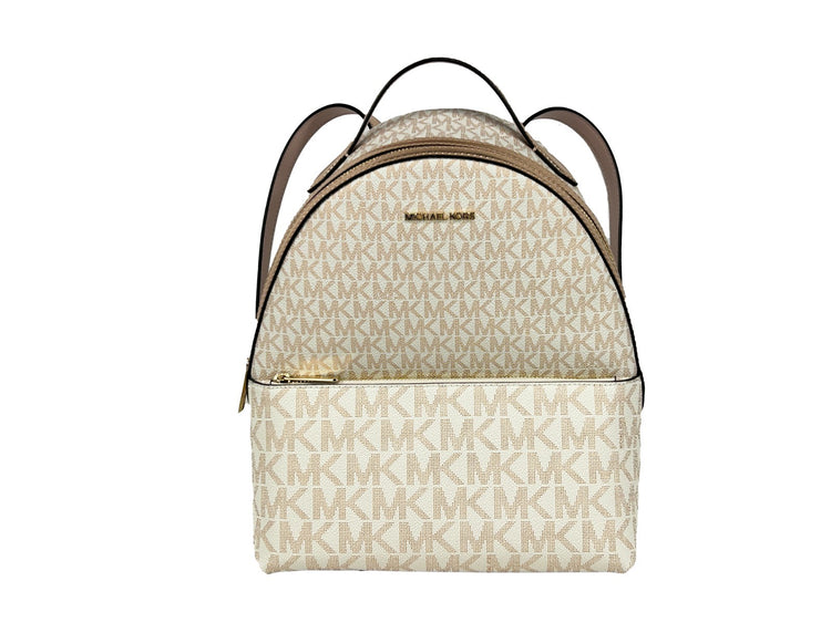 Michael Kors - Iconic Monogram Medium PVC Backpack - Beige Gold Michael Kors