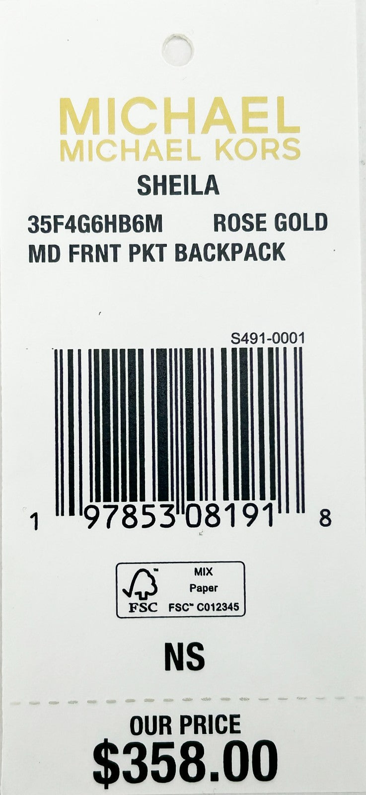 Michael Kors - Iconic Monogram Medium PVC Backpack - Beige Gold Michael Kors