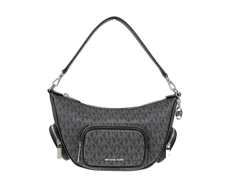 Michael Kors - Polished Logo Print Convertible Crossbody Bag - Black