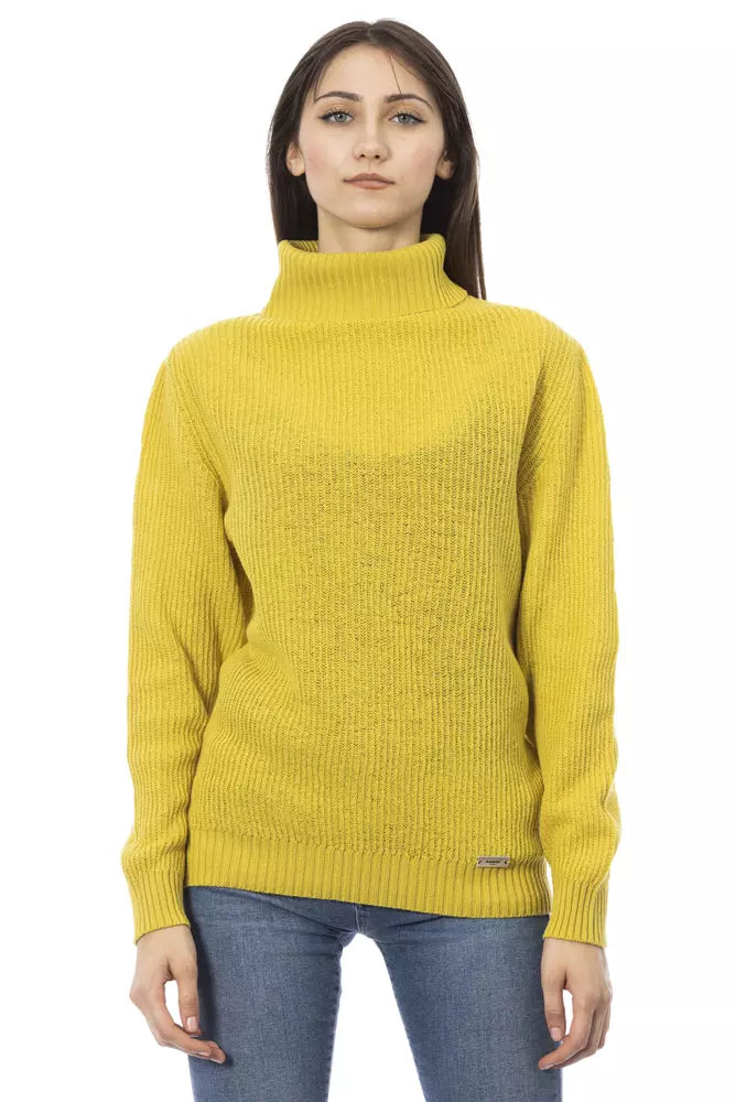 Baldinini Trend - Luxurious Ribbed Turtleneck Wool Sweater - Yellow Baldinini Trend