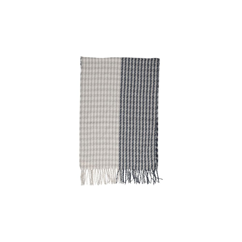 Only - Sophisticated Split Check Lightweight Scarf - Grey Only