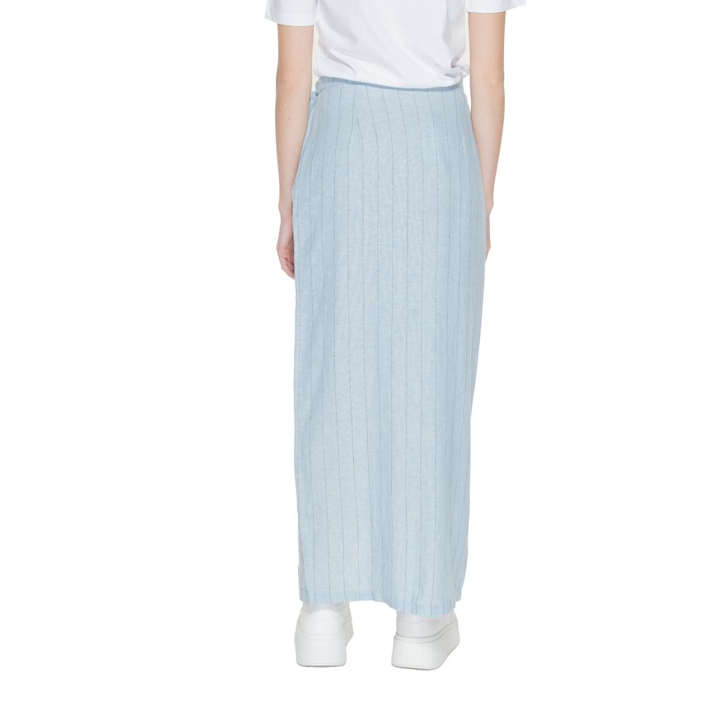 Vero Moda - Effortless Linen Blend Tie-Waist Maxi Skirt - Light Blue Vero Moda