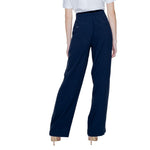 Street One - Elegant High-Waisted Wide Leg Palazzo Trousers - Blue Street One